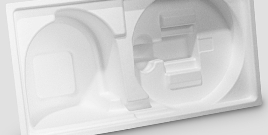 Geformtes weißes Papier Zellstofftablett